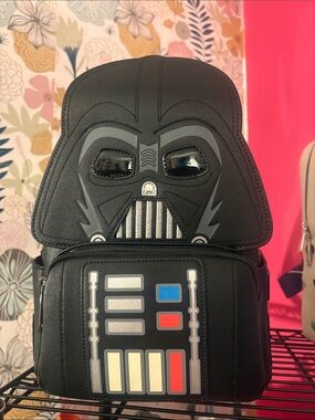 Loungefly Black Darth Vader Glow in the dark Backpack. NWT